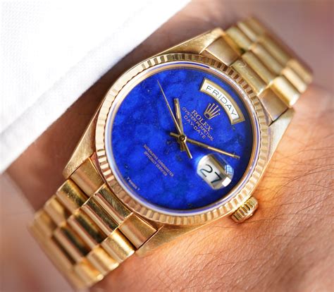 rolex yellow gold day-date lapis lazuli watch ref 18038|Rolex Day-Date 18038.